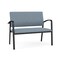 Lesro Newport 2 Seat Tandem Seating Metal Frame No Center Arms, Black, RS Rain Song Upholstery NP1501 - alternate 1